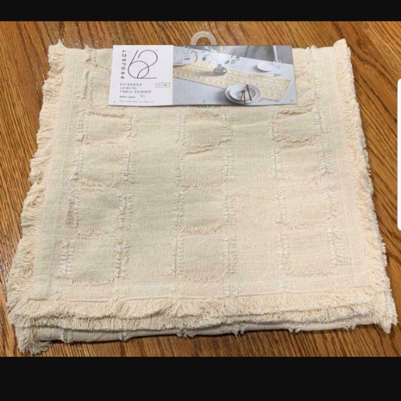 Project 62 Extended Table Runner Cream Color 14" x 72" NEW - Picture 7 of 12